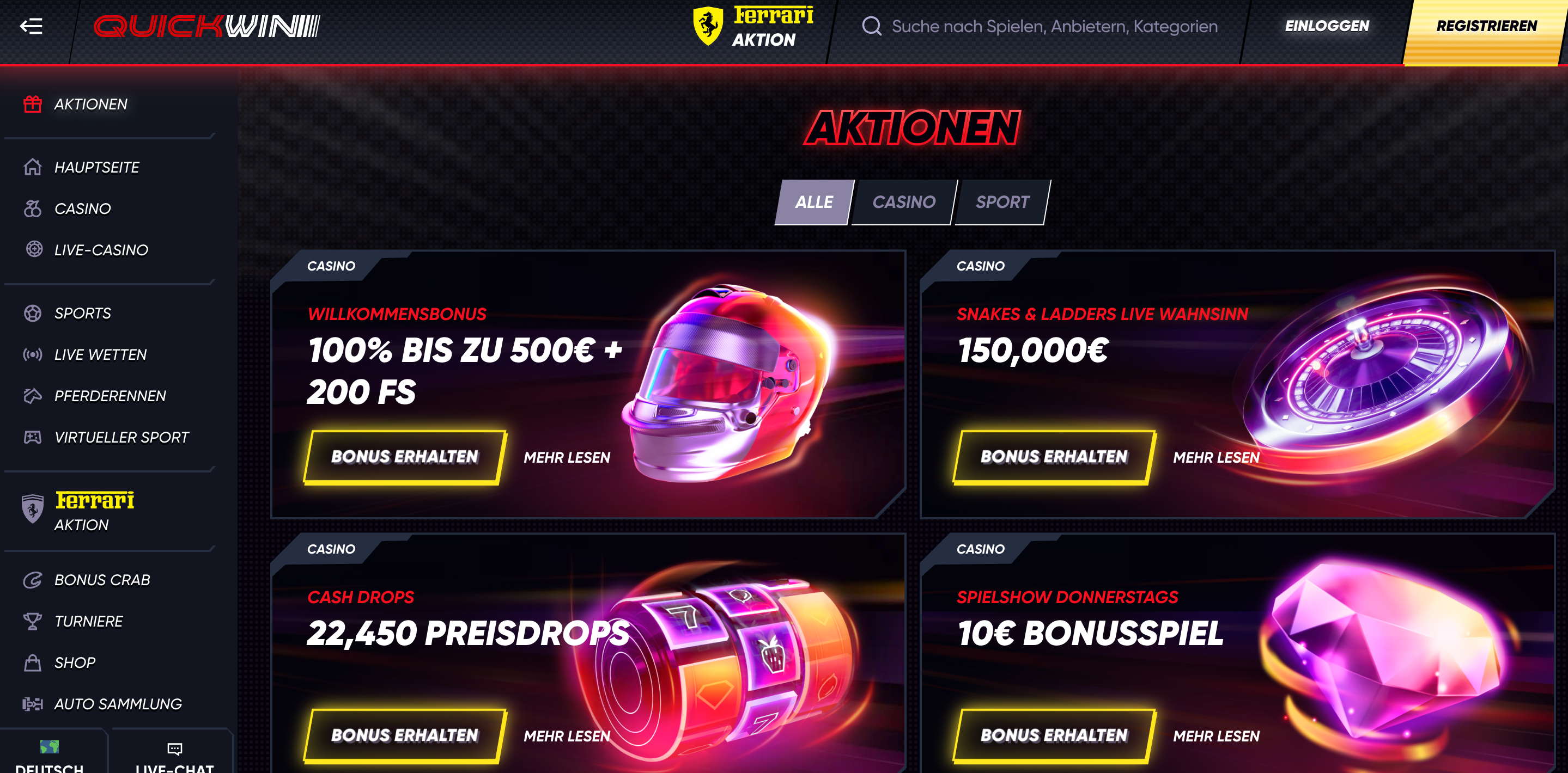 Angebote und Aktionen bei QuickWin